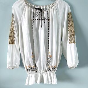 Embroidered White Blouses